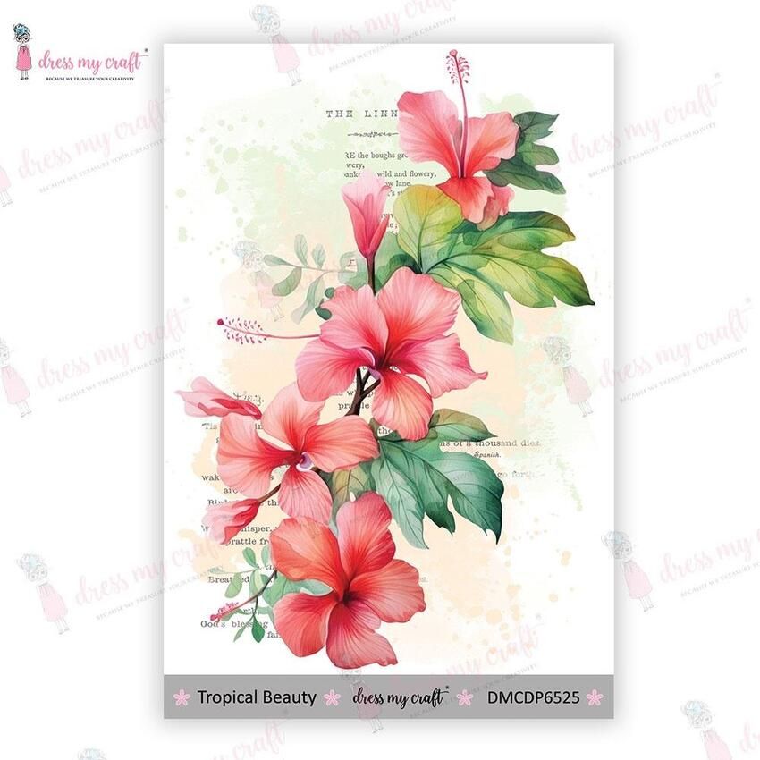 Transfert Dress My Craft TROPICAL BEAUTY par Dress My Craft. Scrapbooking et loisirs créatifs. Livraison rapide et cadeau dan...