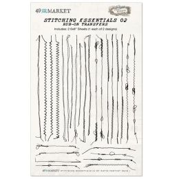 2 feuilles de décalcomanies 49 And Market STITCHING N°02 par 49 and Market. Scrapbooking et loisirs créatifs. Livraison rapid...