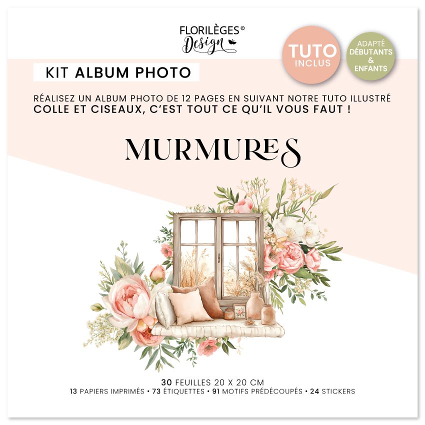Kit créatif album MURMURES par Florilèges Design. Scrapbooking et loisirs créatifs. Livraison rapide et cadeau dans chaque co...